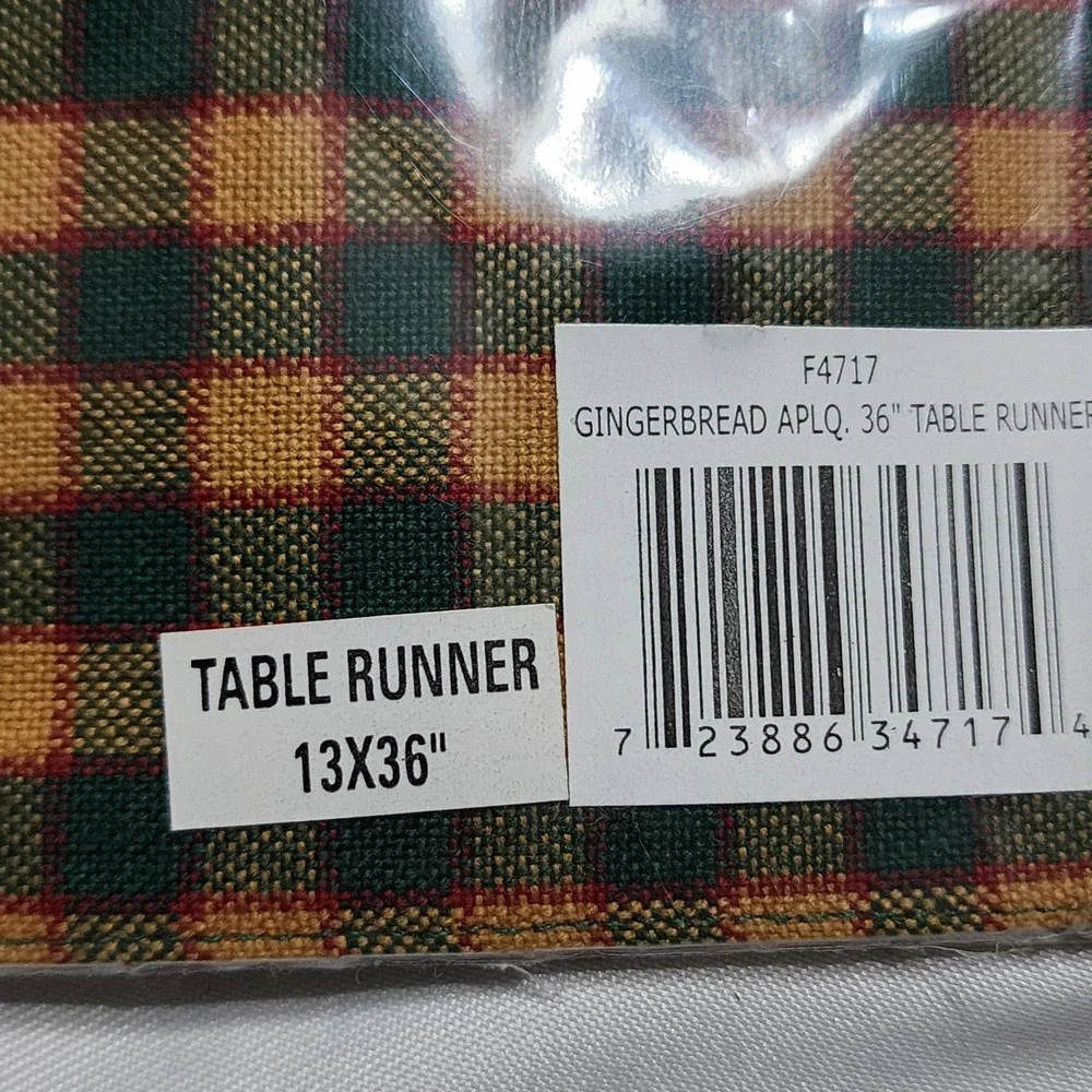 Kay Dee Designs Gingerbread Plaid Table Runner and Fabric Basket Set Christmas